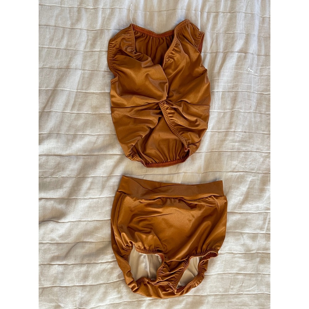 Kellé Bronze Metallic Two-Piece Dance Costume - Small Adult